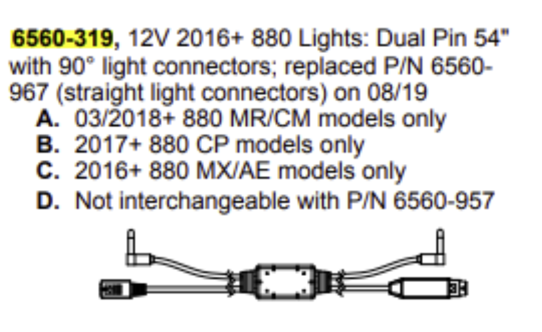 2017-2023 880/ 2013+ 780: LED Dual Pin 12V 54" light