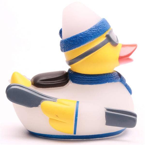 Skiing rubber duck - white/blue