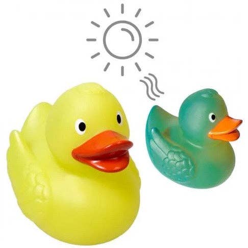 Magic Duck rubber duck with UV color change - yellow to green