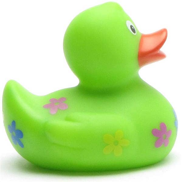 Rubber duck with floral pattern