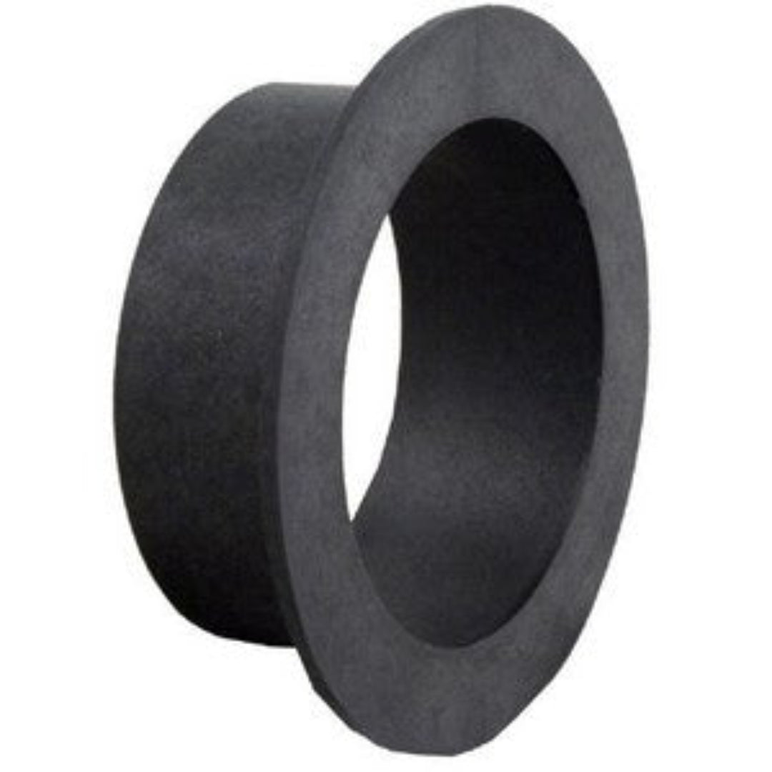 Black rubber gasket on a white background