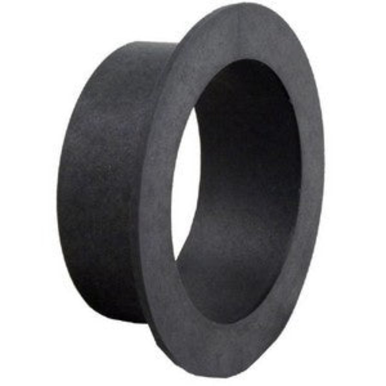 Black rubber gasket on a white background