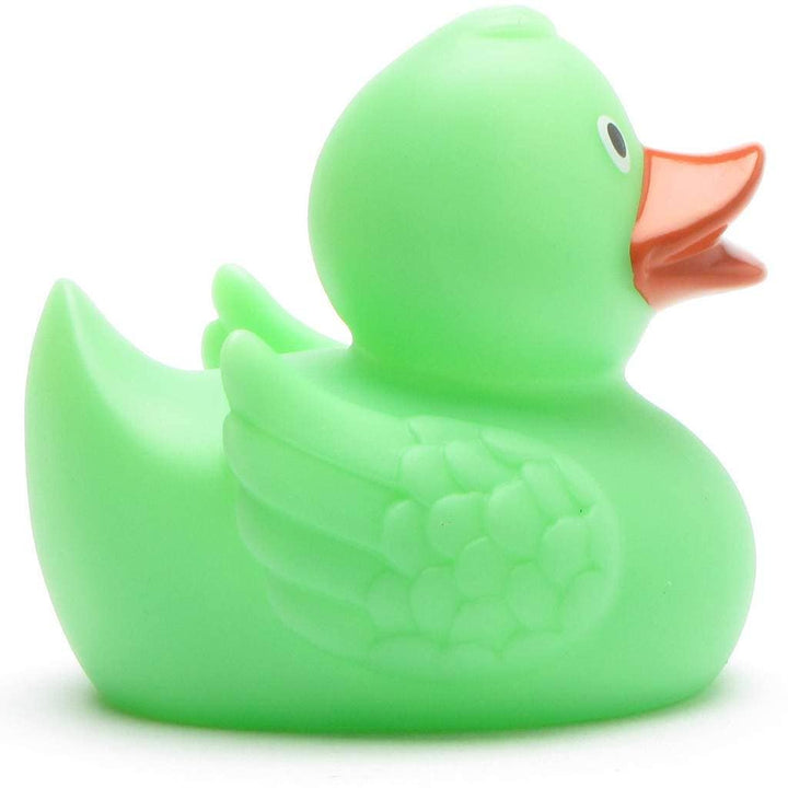Magic rubber duck with UV color change - green to purple