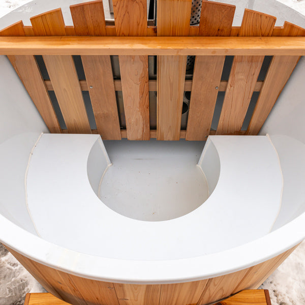 The Evolution Cedar Tub with Wood Burning Heater