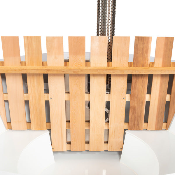 The Evolution Cedar Tub with Wood Burning Heater