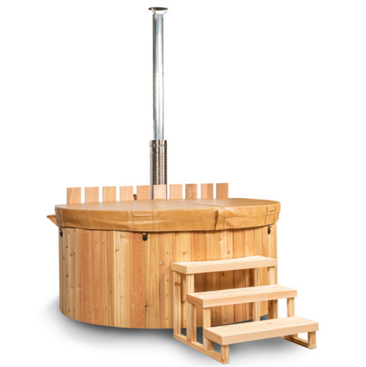 The Evolution Cedar Tub with Wood Burning Heater
