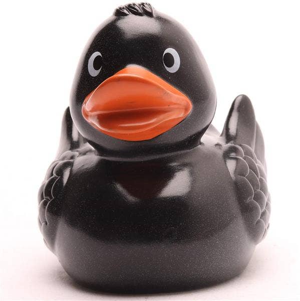 Rubber duck Alva - black glitter