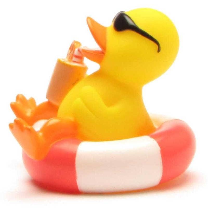 Rubber duck in a swim ring