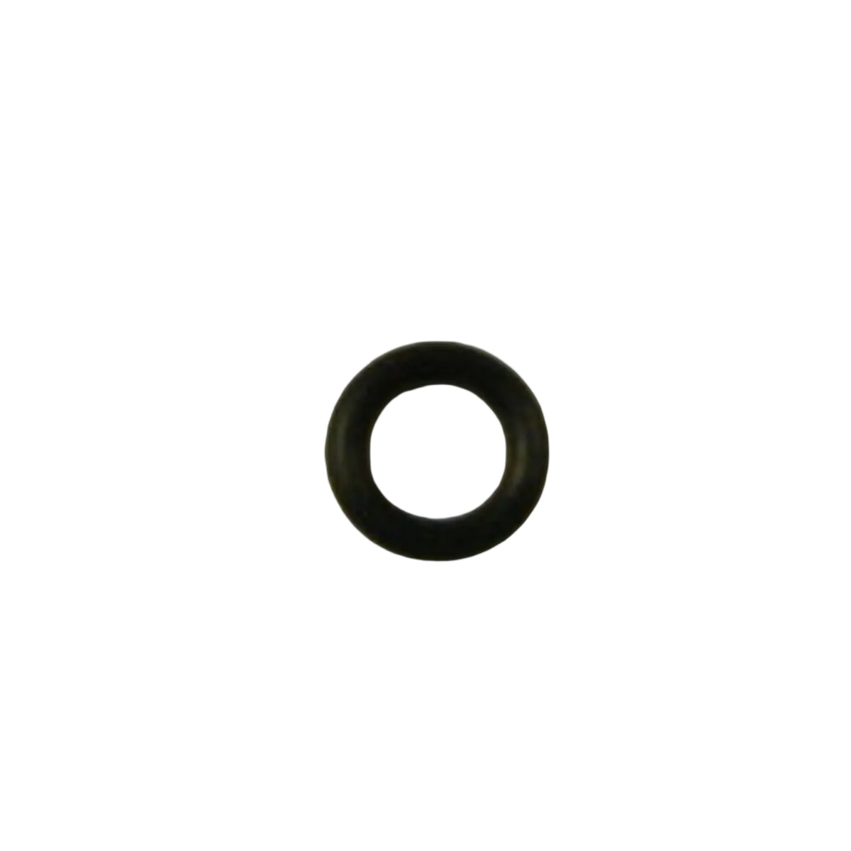 Black rubber washer on a beige background