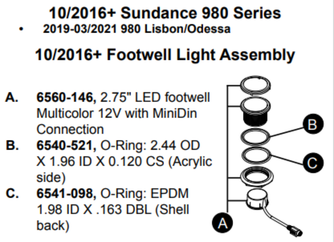 12V LED footwell light