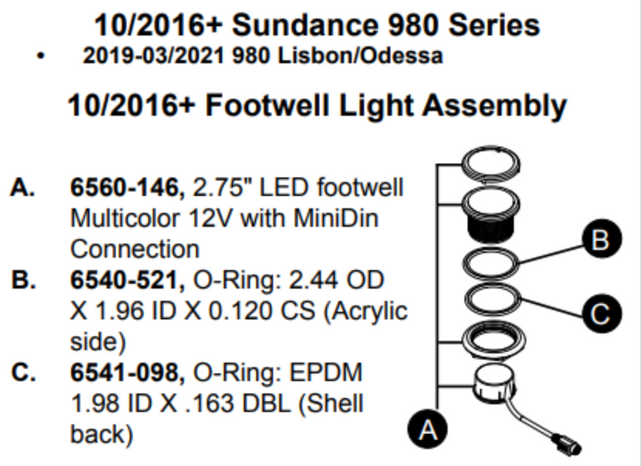 12V LED footwell light