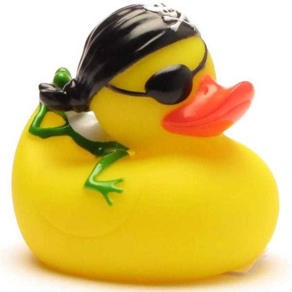 Pirate rubber duck with frog