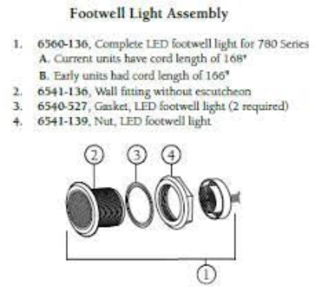 Wall Fitting: 780 Footwell Light without escutcheon