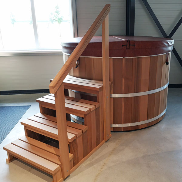 4 Tier Cedar Steps with Railing