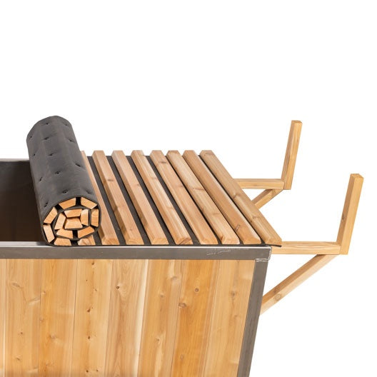 36" X 68" Roll Up Cover Knotty Cedar, use with wood heater