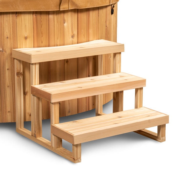 Leisurecraft 3 Tier Cedar Steps for Round Hot Tub