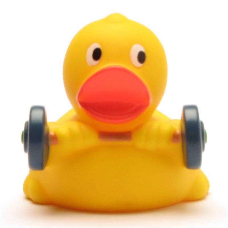 Rubber duck weightlifter