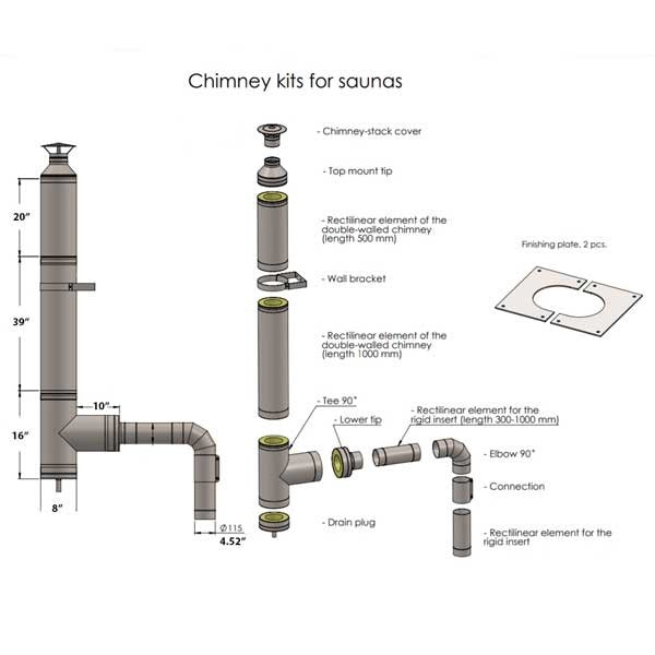 Chimney Set for out the Side with Elbow