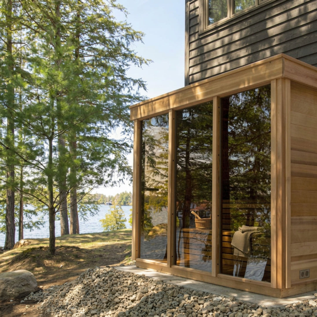 CU580 Outdoor Pure Cube Sauna - Clear Red Cedar