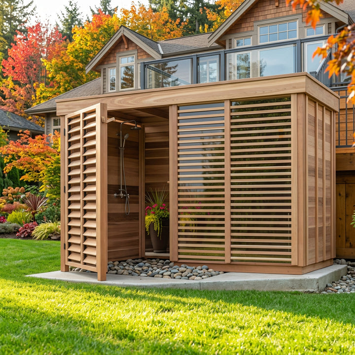 CU580D Outdoor Pure Cube Sauna - Clear Red Cedar