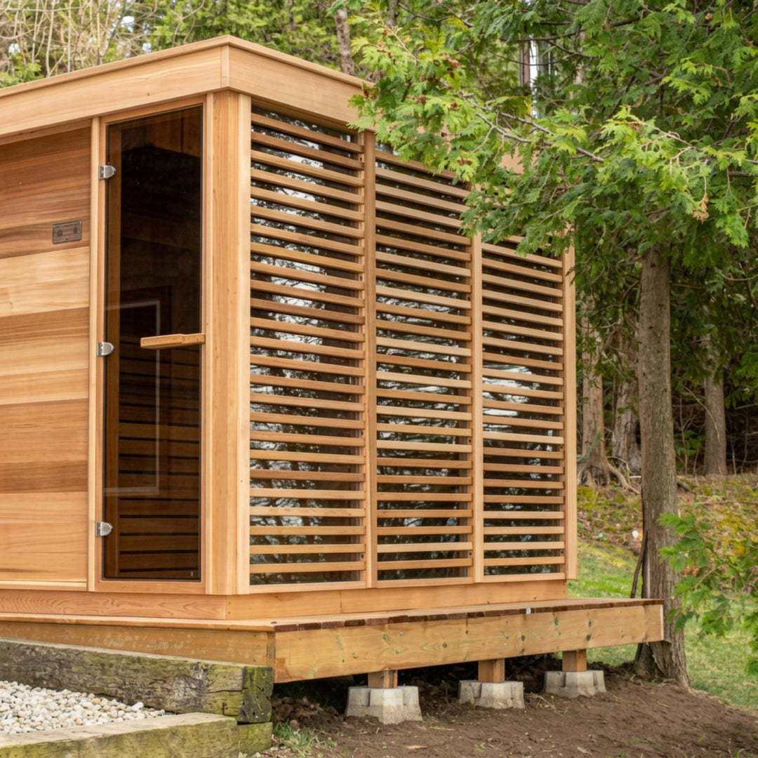 CU580 Outdoor Pure Cube Sauna - Clear Red Cedar