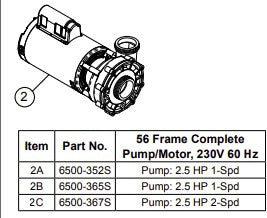 Sundance Spas Pump: 2.5 HP 1SP 230/60H 56F NB3 (PN 6500-365S)
