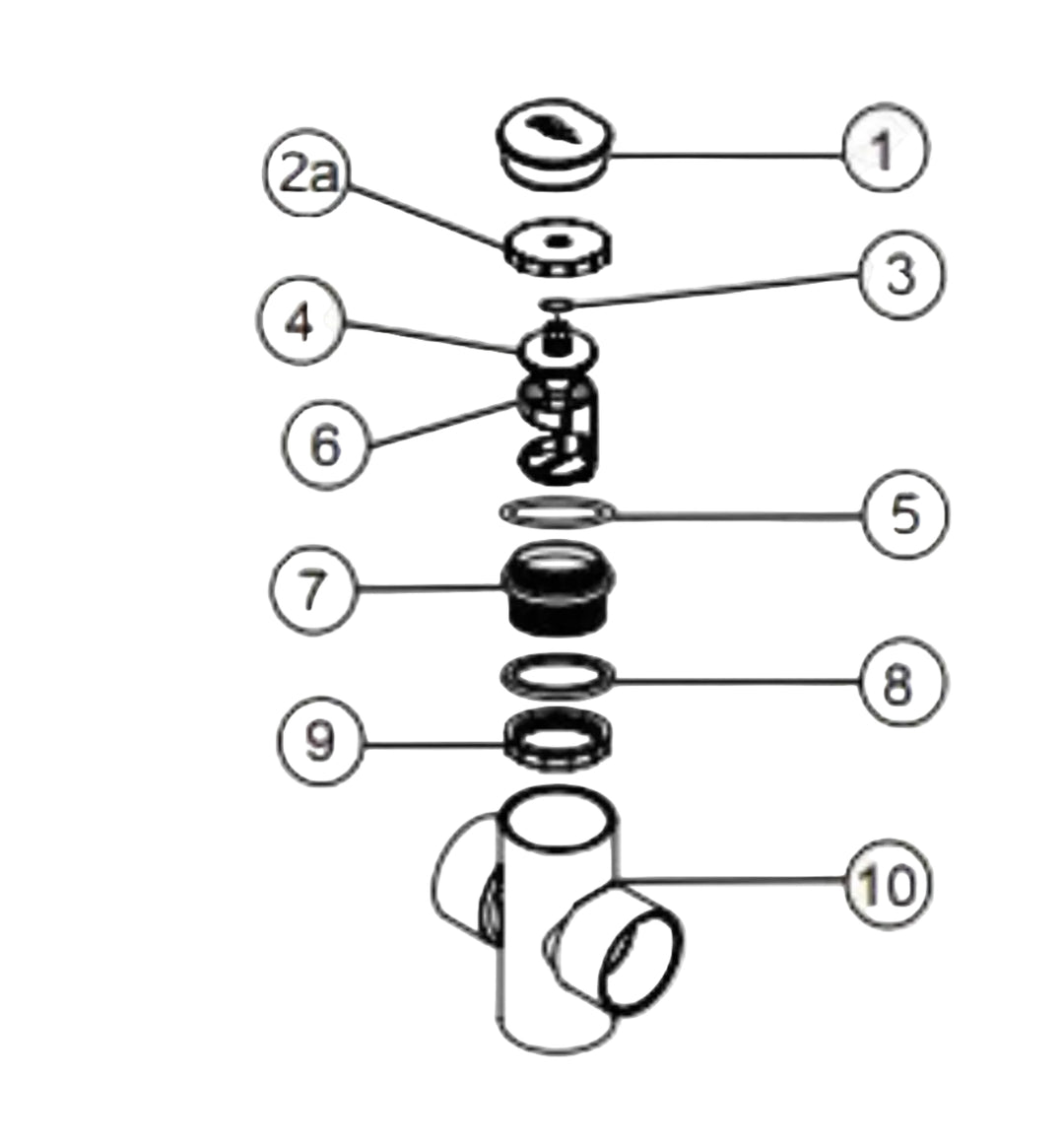 Diagram of a mechanical assembly with numbered parts on a white background