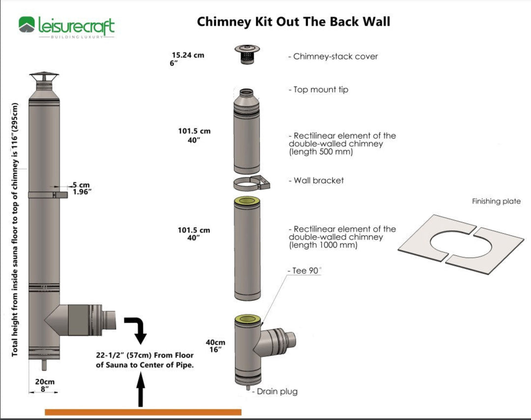 Chimney and Heat Shield Set for out the back wall
