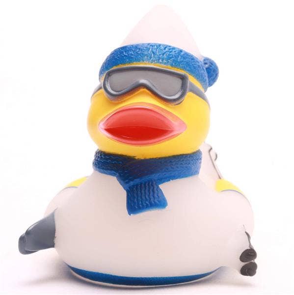 Skiing rubber duck - white/blue