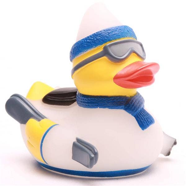 Skiing rubber duck - white/blue