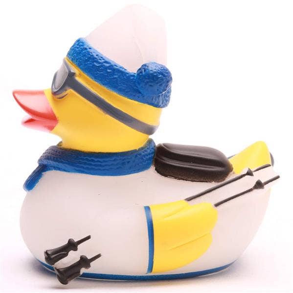 Skiing rubber duck - white/blue
