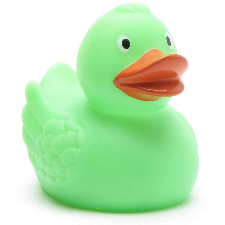 Magic rubber duck with UV color change - green to purple