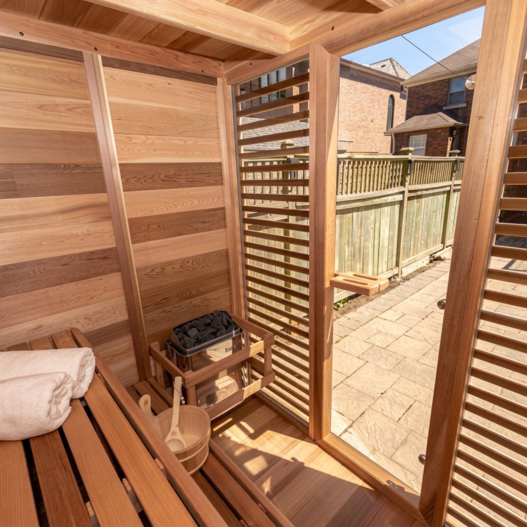 CU550 Outdoor Pure Cube Sauna - Clear Red Cedar