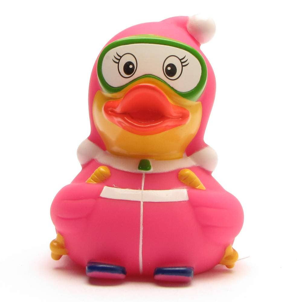 Pink ski bunny rubber duck