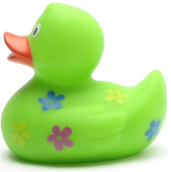 Rubber duck with floral pattern