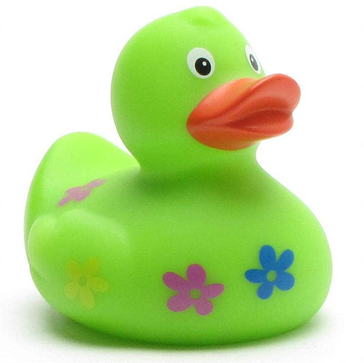 Rubber duck with floral pattern
