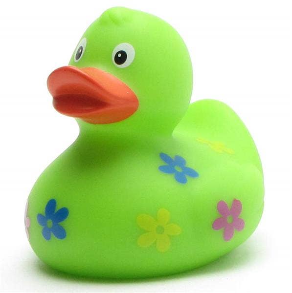 Rubber duck with floral pattern