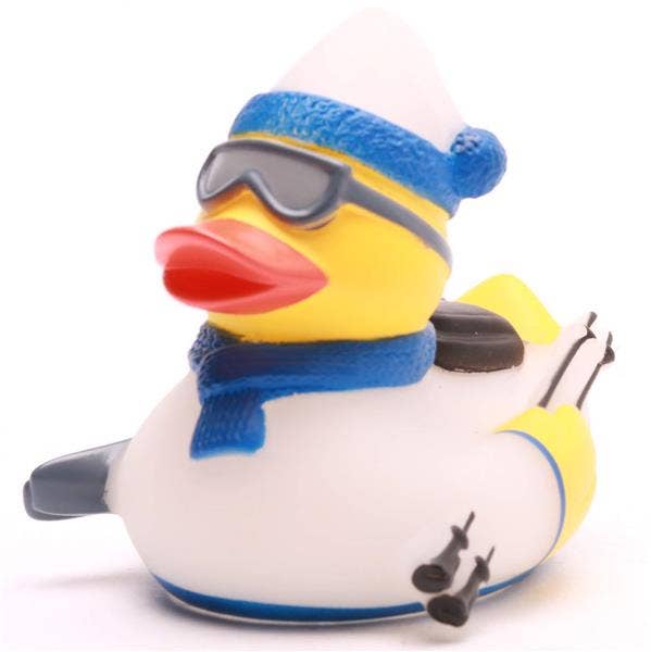Skiing rubber duck - white/blue