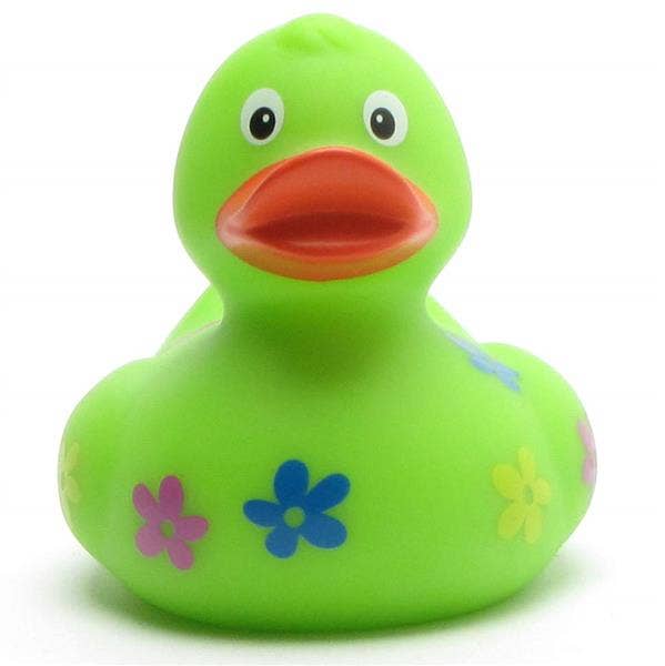 Rubber duck with floral pattern