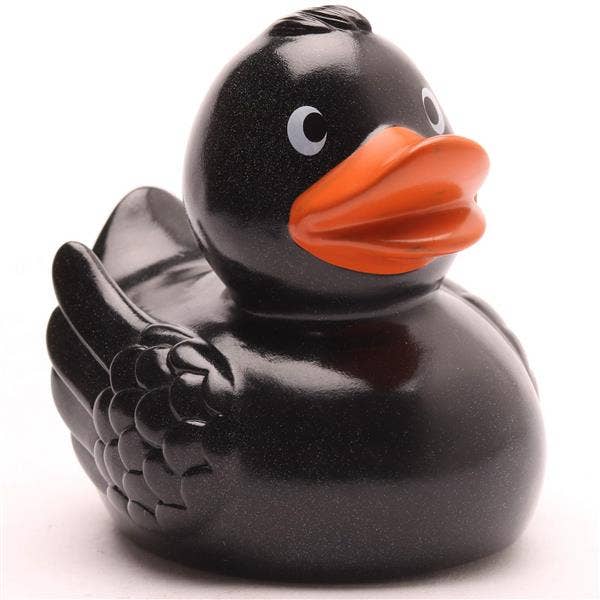 Rubber duck Alva - black glitter