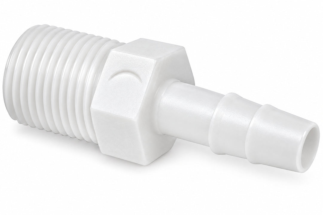1/8" MPT X 1/8" Barb Plastic Nipple (Small)