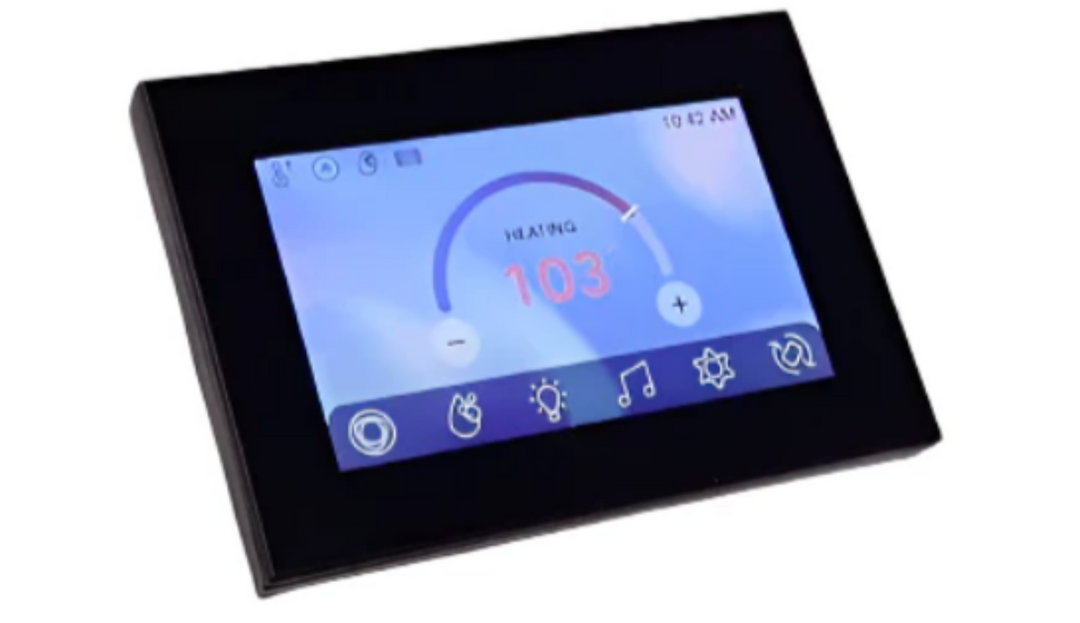 Touchscreen display with user interface on a white background Sundance® / Jacuzzi® 880 Series iTouch LCD Topside Control Panel — Mid‑01/2024+ (1‑, 2‑, &amp; 3‑Pump Systems) Part 